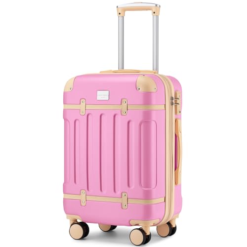 Image of LARVENDER Carry On Luggage 22x14x9 Airline Approved with Spinner Wheels, Expandable 20 Inch Luggage with TSA Lock, Hard Shell Carry On Suitcases for Women Men, Berry