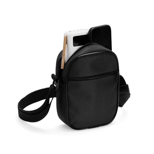 Shoulder Bag Mini Bolsa Tiracolo Pochete Transversal Alça de Ombro Necessaire Unissex (Preto)