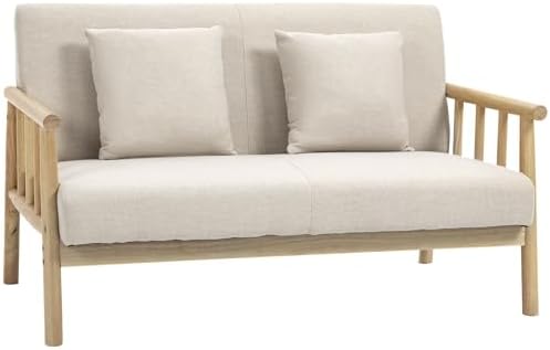 HOMCOM 48" 2-Seater Couch for Small Spaces, Modern Loveseat Sofa ...