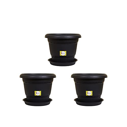 See full amazon price history chart for SPYLARKS Premium Plastic Planter Pots with Bottom Tray (Black)(Pack of 3)-14inch SPYLARKS Premium Plastic Planter Pots with Bottom Tray (Black)(Pack of 3)-14inch (B09767JZQQ) Amazon Price History, Amazon Price Tracker