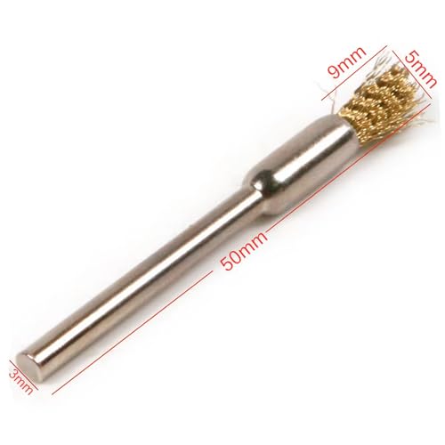 Image of 20PCS Brass Wire Brushes,Small Cleaning End Brushes Pen 1 /8″ x 1 /5″(3X5mm) Removes Burrs, Dust, and Oxide Layer, Metal Rust Removal, Cleaning, and Polishing Rotary Tools