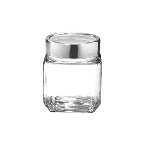 TREO by Milton Cube Storage Glass Jar, 1000 ml, 1 Pc & by Milton Cube Storage Glass Jar, 580 ml, 1 Pc Combo