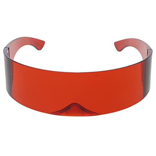 Image of zeroUV - 80s Futuristic Cyclops Cyberpunk Visor Sunglasses with Semi Translucent Mirrored Lens Shield Sunglasses