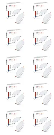 Bajaj Polycarbonate Ivora Led Panel 18W Ndl Natual Daylight Round (Pack of 10)