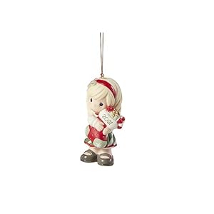 Precious moments 211002 you fill me with christmas cheer 2021 dated girl bisque porcelain ornament white  urban country home decor