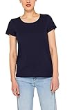 Aus Flammgarn edc by ESPRIT Damen 059Cc1K009 T-Shirt, Blau (Navy 400), Large