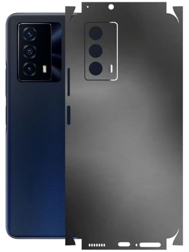 Image of AtOdds - Full Body Back Screen Guard Protector Film - Lamination Wrap Skin Sticker Compatible with IQOO Z5 | Scratchproof Matte Finish (Metallic Grey)