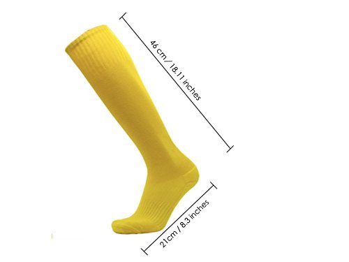 Athletic Over the Calf Compression Crew Socks for Mens and Boys - Black/Red/White/Yellow/Green4