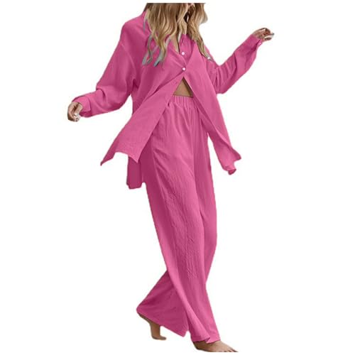 Business Casual Outfits for Women Plus Size Lightweight Sets Button Down Blazer Top Long Sleeve Wide Leg Formal Pant