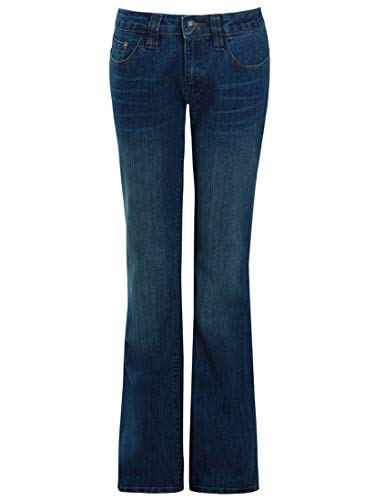 SS7 Womens Mid Blue Relaxed Fit Flared Denim Jeans