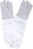 1 x Pair Beekeeping Protective Gloves with Vented Long Sleeves (Grey White)