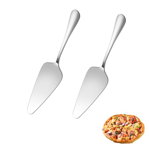 2 Stück Tortenheber Edelstahl,Kuchenheber & Tortenheber mit Messer Vielseitig als Tortenschaufel & Lasagneheber,Kuchenmesser gezackt,Kuchenschaufel...