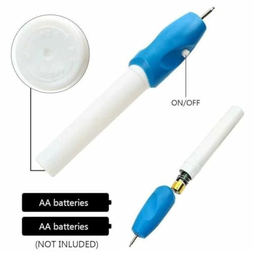 Caneta Gravador de Metais Vidro Madeira Joias Elétrico com 1 Ponteira Gravadora Plástico Metal Inox
