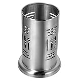 FUNNETOYU Edelstahl Küchenutensilienhalter Chopstick Organizer mit Abtropffunktion Robuster Besteckhalter für Gabeln Löffel Kochutensilien Geeignet für Haushalt Gastronomie mit Sockel
