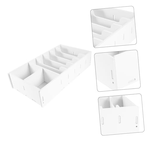 Plateau de rangement à compartiments multiples Angoily en mousse PVC blanc pour caisse