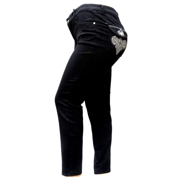 Jack David Womens Plus Size Black Denim Jeans Stretch Skinny Pants 36782
