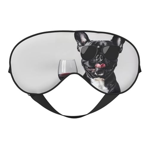 Mascherina per dormire, motivo: bulldog francese, per dormire, per donne e uomini, coperture oscuranti per gli occhi per viaggio/dormire