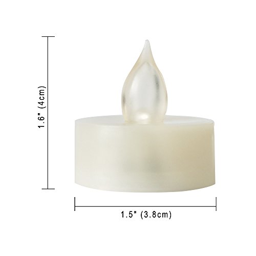 Image of 12 Battery Operated Flameless LED Tea Lights with Timer Realistic Flickering Electric Tealight Votive Candles Set Bulk Baptism Wedding Party Decoration Kitchen Home Decor Centerpieces Batteries Incl.
