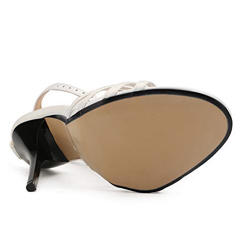 Image of MAIERNISI JESSI Unisex Men's Women's Strappy Stiletto Sandals, Ankle Strap, 5.1 Inch High Heel