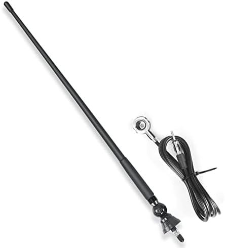 CROSSHIP Marine Radio Antenna for Boat Radio Tractor Car RV ATV UTV RZR SPA - Waterproof Rubber Flexible Mast - Optimized Radio FM/AM Reception - 16 Inch Black