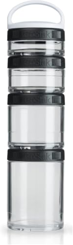 Image of BlenderBottle GoStak Twist n' Lock Storage Jars, 4-Piece Starter Pak, Black (Pack of 12)