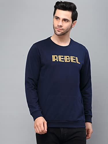 Image of Rigo Fleece Printed Round Neck Sweatshirt for Men | Full Sleeves Sweatshirt for Men | Casual Wear & Stylish Sweatshirts for Men