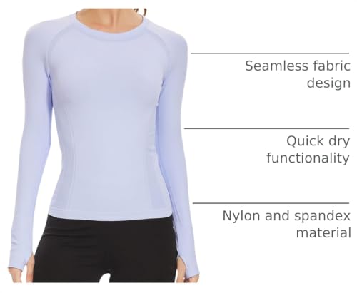 Image of MathCat Workout Shirts for Women Long Sleeve, Workout Tops for Women, Quick Dry Gym Athletic Tops,Seamless Yoga Shirts XS-XL