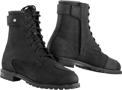 Bottes moto Bogotto Nashville WR 2.0 imperméables en cuir noir pour motard