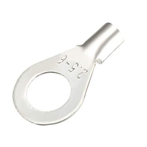 Terminali Di Filo Di Rame, 14-12 AWG OT2.5-6, Foro Di Bullone, Estremità Del Cavo Della Batteria, Occhielli Crimpatura Tubolare Anello, Terminali Connettori Argentati, 200 Pezzi - Foto 12