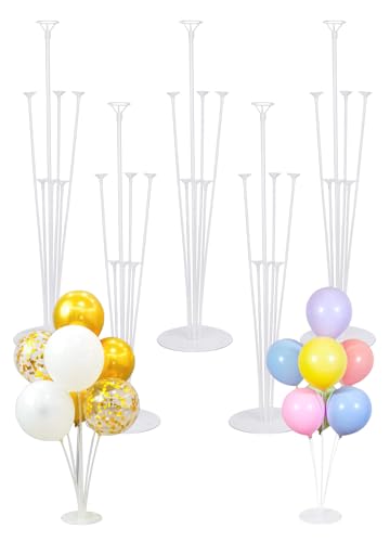 Sekfpnk 5 conjuntos de suportes de balão para balões com bastões e suporte, kit de balões reutilizável para decoração de festa de aniversário, casamento, decoração de aniversário