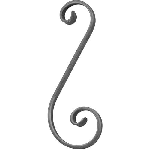 IAM DESIGN Barre de balustrade Element en S 100 x 260 mm - Pointe de tige pour rampe d'escalier, fer forgé