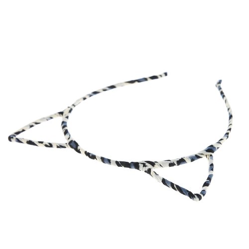 New Leopard Print Cat Ear Headband (Blue)