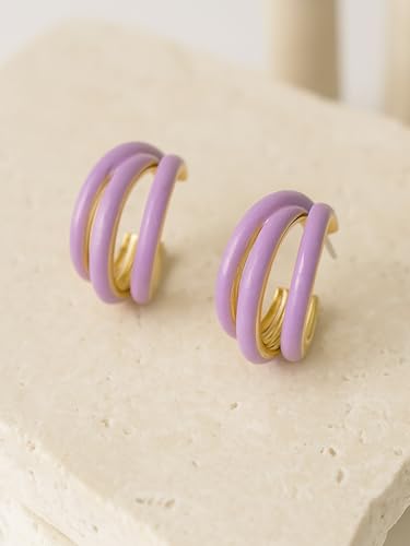 Image of Bohey by KARATCART Gold-Toned Classic Half Hoop Earrings for Women