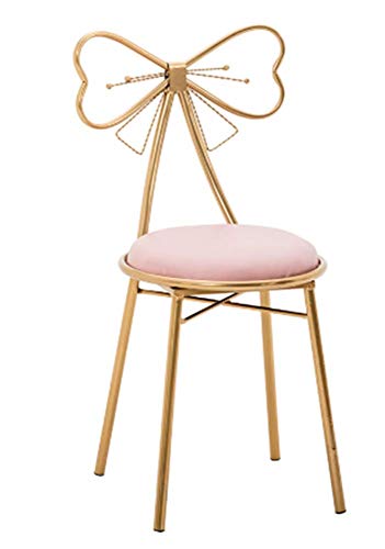 rgh Modern Bow-Knot Golden Bar Stool Iron Bar Chair Beauty Salon Furniture Nordic Princess Bow Modern Barstool