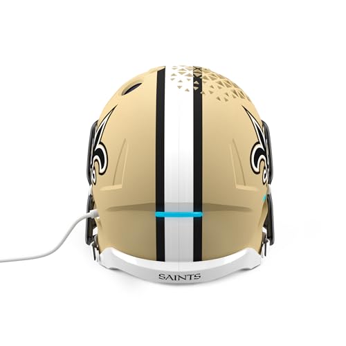 Image of NFL Echo Dot Bundle: Includes Echo Dot | Deep Sea Blue and Limited-Edition NFL Helmet Stand | New Orleans Saints