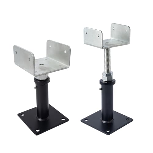 YXGJDP 2 Pack U-Shaped Floor Jack - Adjustable Steel Beam Support for 4x2 4x4 4x6 Joists Heavy Duty Screw Jack with U-Head Telepost & House Jack.6-8.5 Inch Adjustment Range.