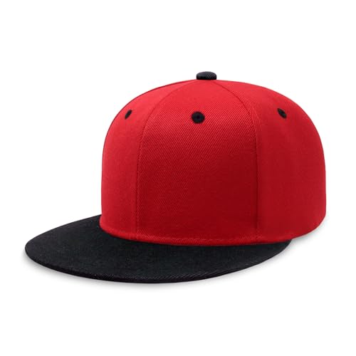 Image of CHOK.LIDS Flat Bill Visor Classic Snapback Hat Blank Adjustable Brim High Top End Trendy Color Style Plain Tone Baseball Cap