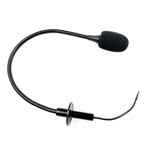 Haoyull Flexible Gooseneck Mic Conference Microphone Ø9.7X4.5mm Mic Head 7.0x410mm with 20cm Cable for Bus Computer Meetings