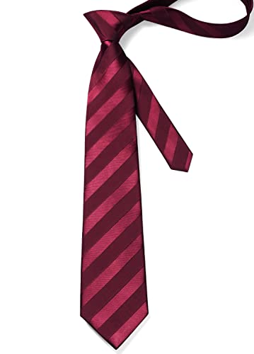Image of HISDERN Mens Tie Striped Ties and Handkerchief Set Business Formal Woven Pocket Square Wedding College Stripe Necktie