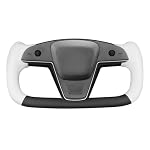 MEWANT Hand Stitched White Leather Steering Wheel Cover Wrap