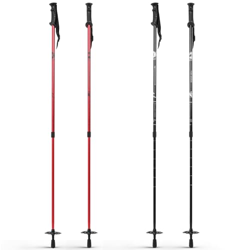 VioraWhite 4 Pack Adjustable Ski Poles for Downhill Skiing Lightweight