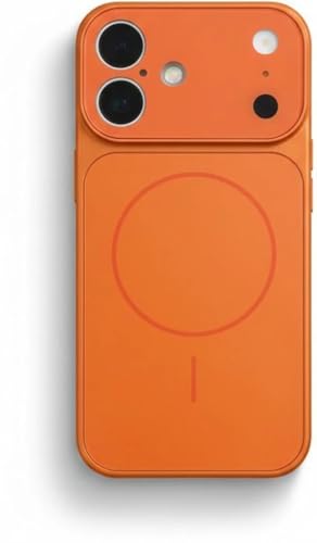 Image of for iPhone 16 Plus |Convert to 17 pro /17 Pro Max Style Premium Back Glass Converter Cover Magnetic Case for iPhone 16 Plus |Convert to 17 pro /17 Pro Max (Orange)