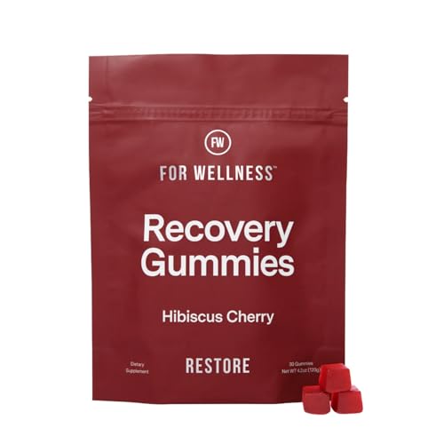 Recovery Gummies – Tart Cherry Gummies for Muscle Recovery – Hibiscus Cherry Flavor with Antioxidants & Electrolytes Combats Soreness, Fights Inflammation, Boosts Energy – Vegan, Non-GMO, Gluten-Free