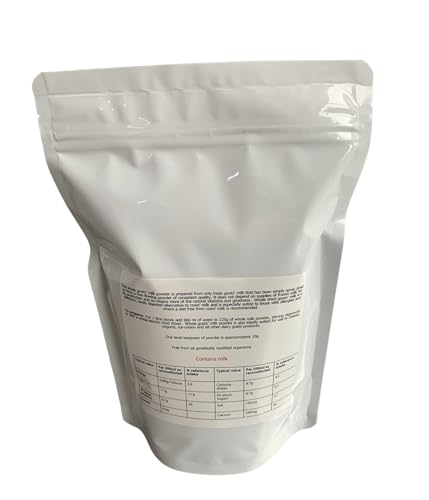 Whole Dried Goats' Milk Powder, Rich Creamy Flavour, Resealable Pouch for Freshness, Easy Mixing, Natural Vitamins Retained, Versatile Ingredient for Yogurts and Cheeses - 400g