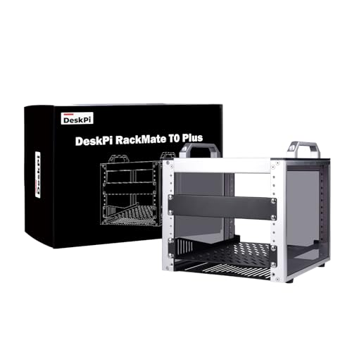 GeeekPi 4U �T�[�o�[���b�N�L���r�l�b�g 10�C���` �l�b�g���[�N���b�N �\ �T�[�o�[�E�l�b�g���[�N�@��EA/V�@��p�ADeskPi RackMate T0 Plus ���b�N�}�E���g�Ή��A���s��260mm�i�V���o�[�A10.23�C���`�j (�V���o�[)