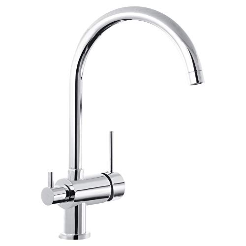 Preisvergleich Produktbild Küche Armatur mit Maschinenanschluss Geräteanschluss Küchenarmatur Einhebelmischer Wasserhahn küche armatur (Hochauslauf, Chrom)