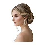 Pendientes largos de circonita dorada para mujer, elegantes pendientes de aprox. 5 cm con circonitas brillantes – Joyas para novias doradas para bodas y fiestas