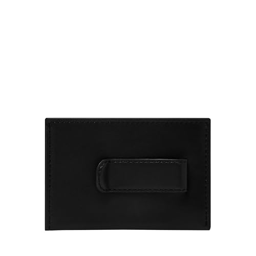 Image of Fossil Men's Wallet, Westover Leather Card Case with Money Clip, Wallet for Men, Black