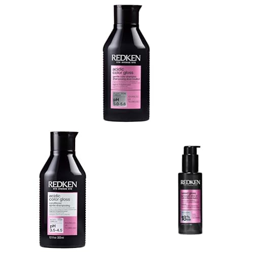 Redken Rutina ACG con Champú y Acondicionador - Aceite Ultra-Ligero Naked Gloss Brillo Efecto Espejo, Acidic Color Gloss