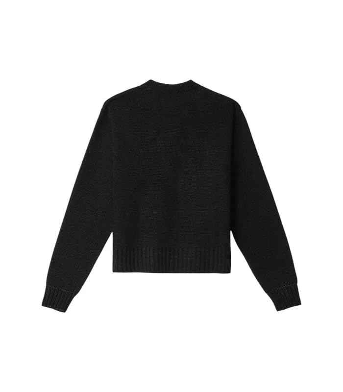 Gaëlle Paris Maglione Donna in Lana Nera con Scritta Bonjour, Design Parigino, Pullover Casual TG-M/2